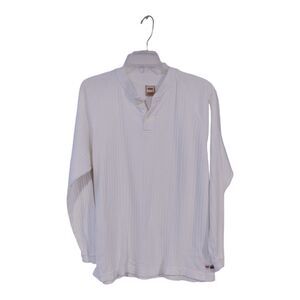 Levi's Men's White Long Sleeve Tee Shirt 1/4 Button Plain Blend Adult Size  L